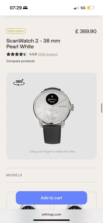 ScanWatch 38 mm pearl white 