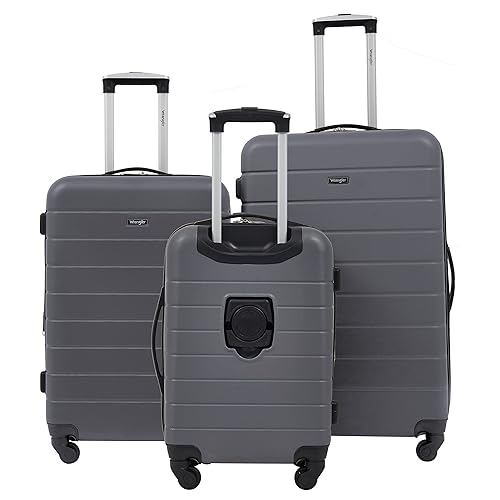 Wrangler Smart Luggage Cup Holder and USB Port, Quiet Shade, 3 Piece Set - 3 Piece Set - Quiet Shade