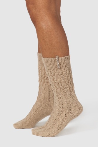 Snug Knitted Socks - Mink | M-L