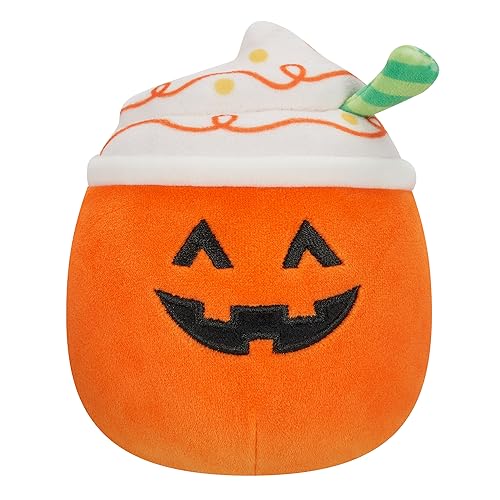 Squishmallows SQHW00577 O'Lantern 7.5-Inch Lester Green Jack-O'-Lantern Latte-Large Ultrasoft Official Plush