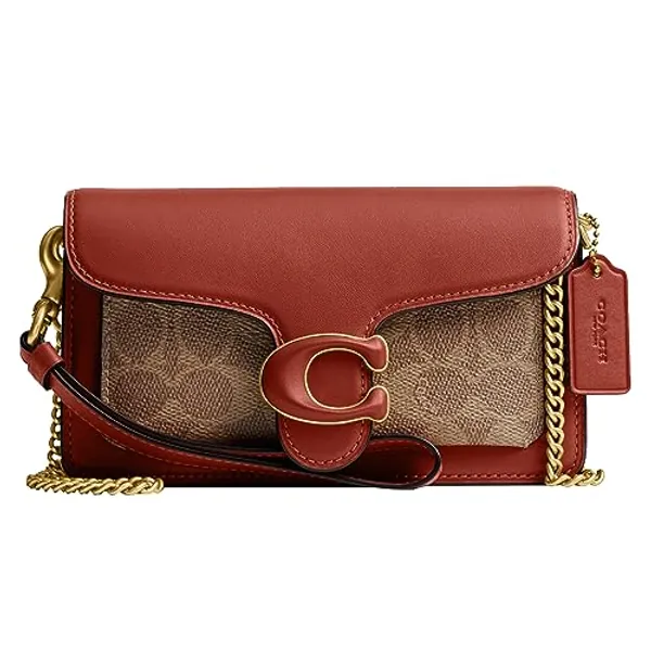 COACH Coated Canvas Signature Tabby Wristlet Tan Rust One Size, Tan Rust, One Size