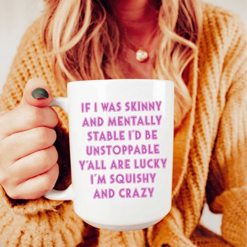Squishy And Crazy Ceramic Mug 15 oz - White / One Size