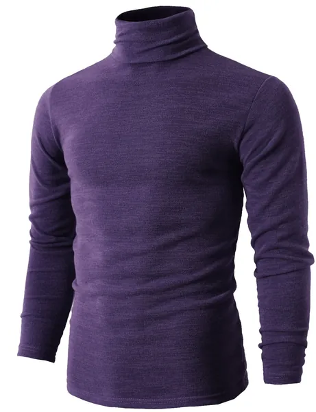 H2H Mens Casual Slim Fit Turtleneck Pullover Knit Lightweight Sweaters Shirts