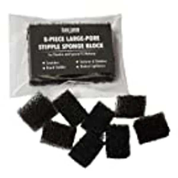 Stipple Sponge LARGE PORE 8 Piece Die Cut Block - Special Effects Makeup Theater Halloween MUST HAVE - Texture, Road Rash, Blending, Beards, Freckles