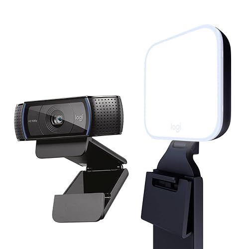 Logitech C920x HD Pro + Logitech for Creators Litra Glow - The Perfect Solution for Great on-Camera Looks - 1080P/30 fps, 720p/30fps - Webcam + Litra Glow