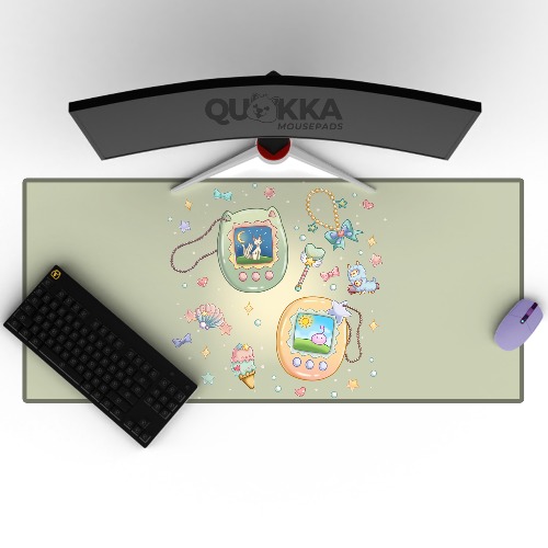 Tamagotchi Earth Green Design Mousepad Deskmat - 60x30cm / 3mm / Gradient