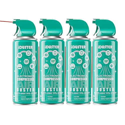 iDuster Compressed Air Duster,Computer Keyboard Cleaner, 4 Packs - 10oz-4PCS