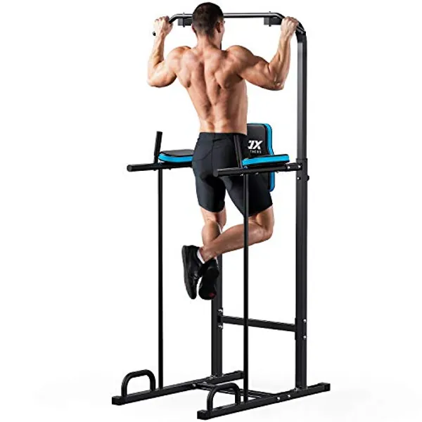 JX FITNESS Power Tower Adjustable Dip Station Pull up Bar Push Up Workout Abdominal Exercise Home Gym Tower Body Building