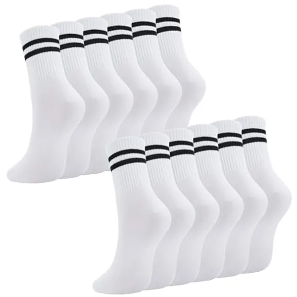 Zuimei 6 Pairs Ladies Socks Sports Gym Leisure Crop Socks, Breathable Ankle Cotton Liners Socks Multipack for Men & Women, Size 6-11