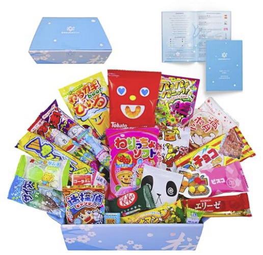 Sakura Box Japanese Snacks & Candy 30 Piece Dagashi Set Gift (Box) - Box