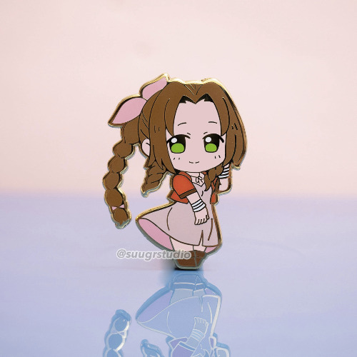 FF7 Aerith Hard Enamel Pin - [A Grade] / Locking Clasp