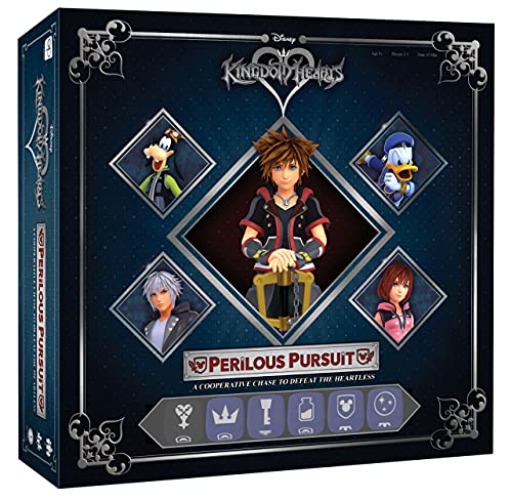 USAOPOLY Kingdom Hearts Perilous Pursuit Board Game | Play As Sora, Donald, Goofy, Kairi, and Riku | Dice Game Based on Kingdom Hearts Video Game Series | Officially Licensed Disney Game