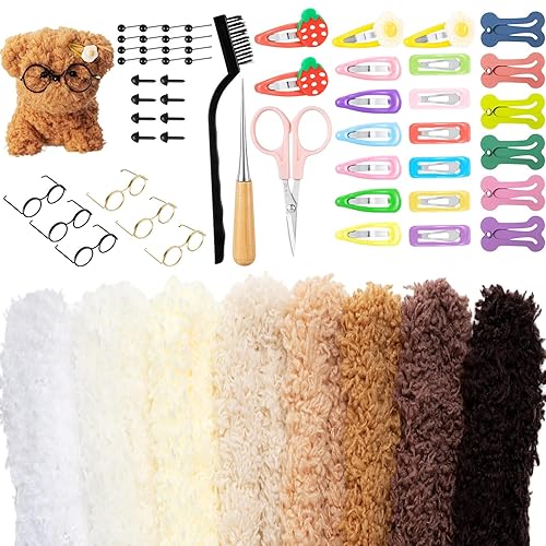 VitalCozy 16 Pcs Pipe Cleaners Craft Supplies 39 Inch Pipe Cleaners Kit for Beginners Jumbo Thick Coral Velvet Pipe Cleaners DIY Dog Kit Chenille Stems for Make Animals