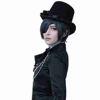 Black Butler Ciel Phantomhive Classic Black Cosplay Costume Suit Dress Size XS-S