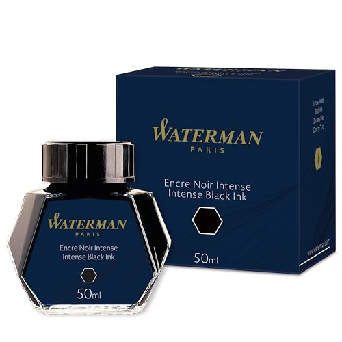 Waterman Fountain Pen Ink, Intense Black, 50ml Bottle - Intense Black
