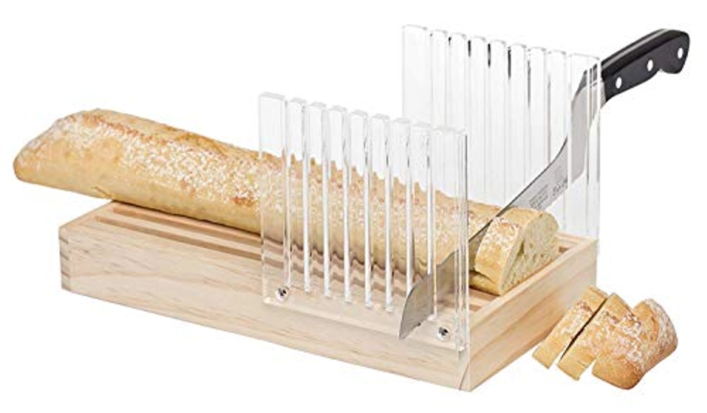Mrs. Anderson's Baking Bread Cutter Slicing Guide with Crumb Catcher, 12.5-Inches x, Brown