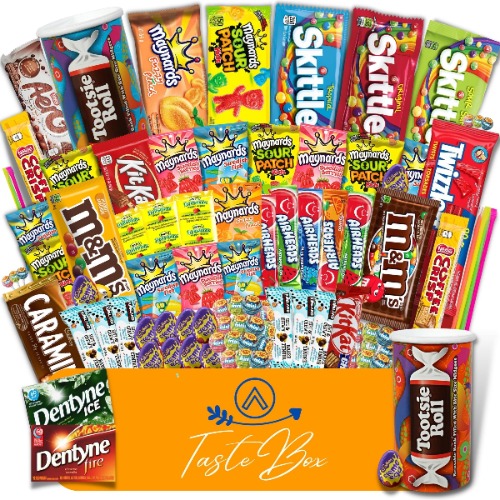 TasteBox candy variety box (75 count), Halloween candies, movie night box, candy gift, individually wrapped candies for adults, teens, and kids.