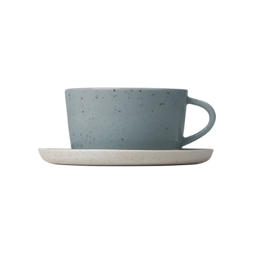 Sablo Tea Cups & Saucers (Set of 4) | Stone