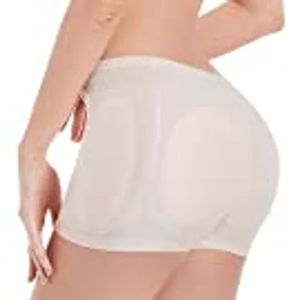 Women Hips and Butt Lifter, 4 Removable Butt Pads Enhancer Panties Butt Lifting Shapewear Seamless Padded Underwear