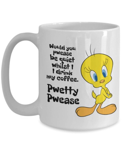 Tweety Bird Mug. Tweety Coffee Mug. Cartoon Mug. 15oz Funny Coffee Mug. - 1 Count (Pack of 1) White