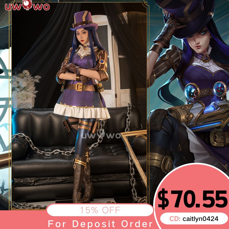 【In Stock】Uwowo League of Legends/LOL: Caitlyn the Sheriff of Piltover Cosplay Costume - 【In Stock】XXXL+Hat