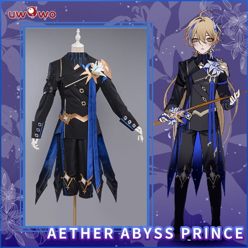 【In Stock】Uwowo Exclusive Authorization Genshin Impact Fanart Aether Abyss Prince Traveler Cosplay Costume - 【In Stock】XXXL
