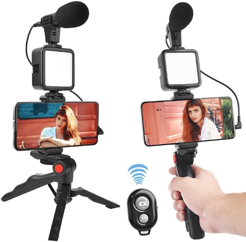 THESHIFT Mic Youtuber Kit with Mini Tripod Stand with Phone Holder for Mobile Recording for Singing, YouTube Videos, Podcasting and Content Creation.