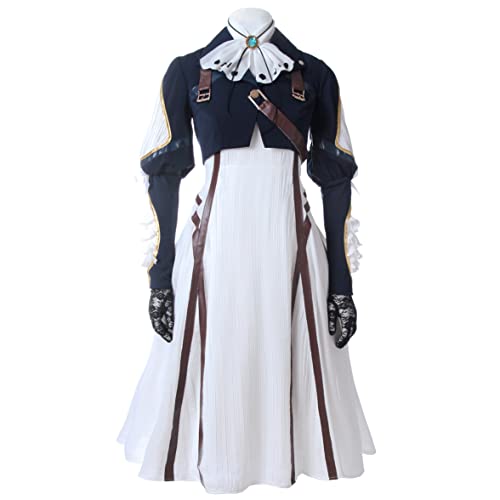 CR ROLECOS Violet Evergarden Cosplay Kostüm Damen Anime Cosplay Kostüm Uniform Kleid Outfit Blau - Blau - M