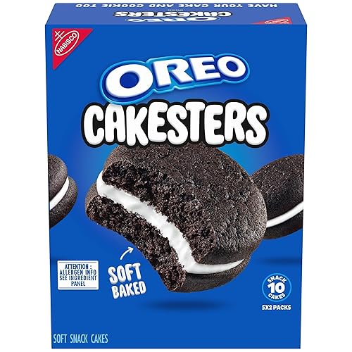 OREO Cakesters Soft Snack Cakes, 5 - 2.02 oz Snack Packs - Chocolate - 2.02 Ounce (Pack of 5)