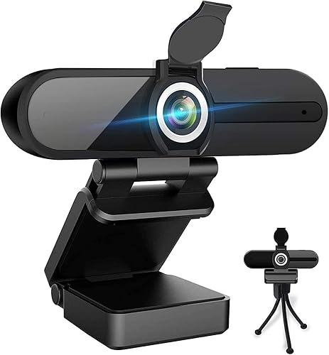 4K Webcam, HD Webcam 8MP- Laptop PC Desktop Computer Web Camera with Microphone, USB Webcams for Video Calling Recording Streaming Video Conference, Webcam with Mini Tripod,Privacy Shutter. - Black 4K Webcam