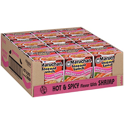 Maruchan Instant Lunch Hot & Spicy Shrimp, 2.25 Oz, Pack of 12 - 2.25 Ounce, Pack of 12 - Hot & spicy shrimp - Instant Lunch