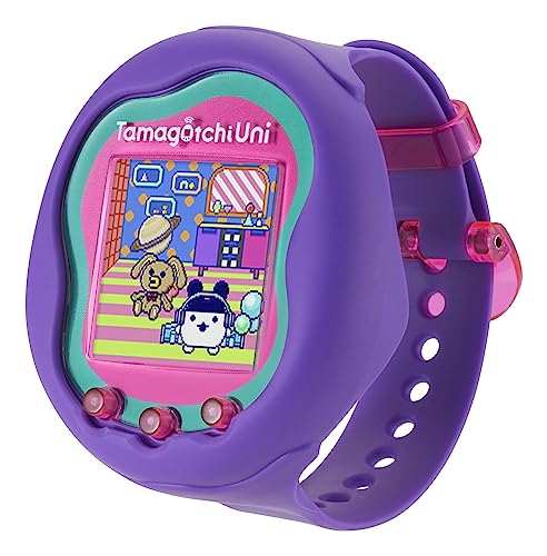 Bandai Tamagotchi Uni Purple Shell | The Customisable New Generation Of Virtual Pet Based On The Tamagotchi Original 90s Toy | Connect With Friends Worldwide With This Wearable Electronic Game - Purple