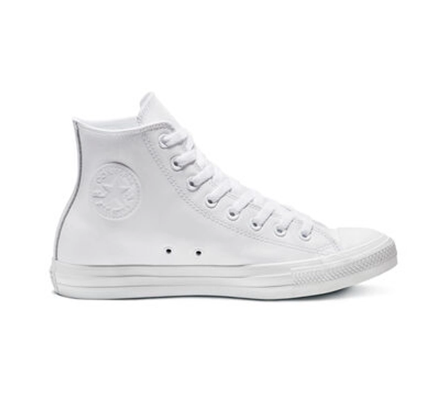 Chuck Taylor All Star Leather White Monochrome High Top Shoe