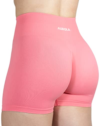 AUROLA Dream Collection Workout Shorts for Women Scrunch Seamless Soft High Waist Gym Shorts - Dream - Small - Bubblegum