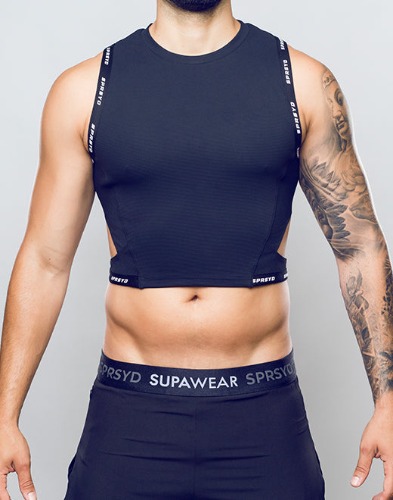 SPR Cropped Singlet - Black | M