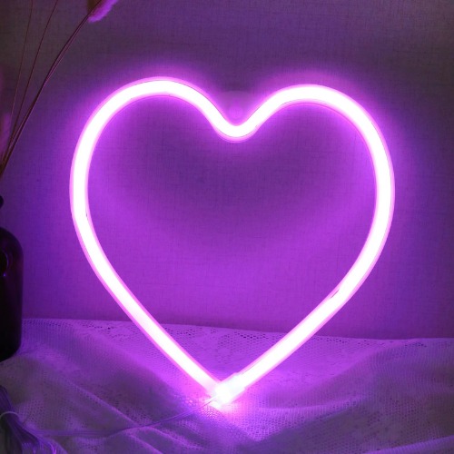 Battery/USB LED Neon Light Wall Decoration - Multicolor / Purple Heart