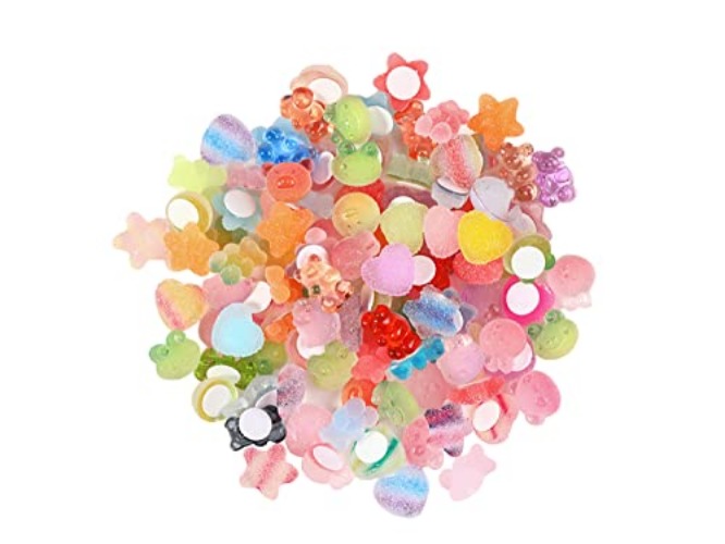 DIYOMR 3D Clear Resin Stickers for Big Belly Cups Mugs, Removal Without Trace Stickers, 100Pcs Mixed Shapes Resin Self Adhesive Art Stickers Decor for Handcraft/DIY/Photo Album/Hair Accessories/Phone Case/Laptop/Refrigerator