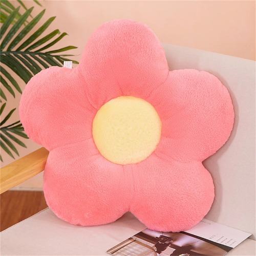 Colorful Cute Kawaii Flower Cozy Cushion - pink
