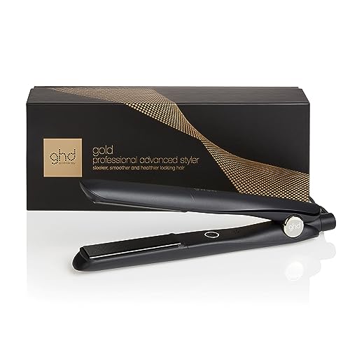 ghd gold - Professioneller Haarglätter zum Glätten, Locken und zum Erzeugen von Wellen, optimale Stylingtemperatur 185ºC, Zweizonen-Technologie, Schwarz - Old Packaging