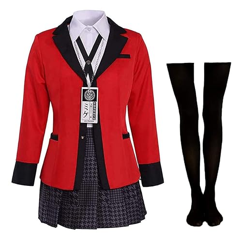 Rickem Anime Halloween Cosplay Yumeko Costume Runa Cosplay School Uniform Full Set for Women - 3X-Large - Yumeko Full Set