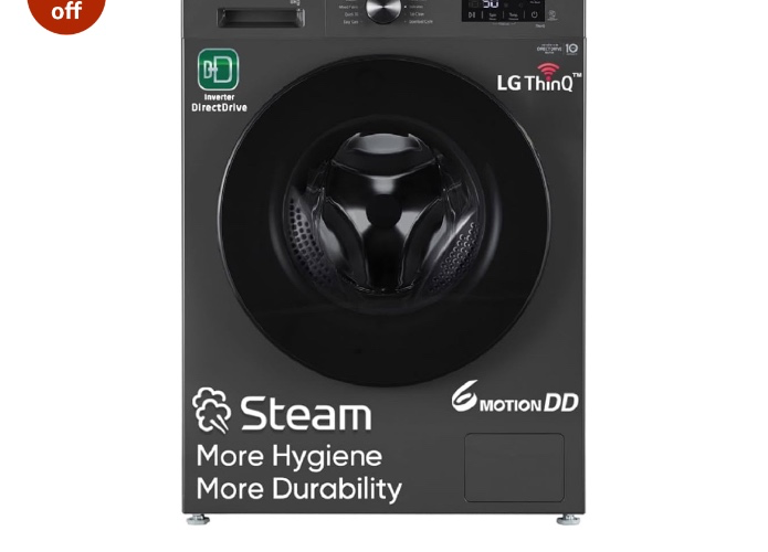 LG 8 Kg 5 Star Wi-Fi, Direct Drive Technology, Steam Wash, 6 Motion DD, Fully-Automatic Front Load Washing Machine (FHB1208Z4M, Allergy Care, In-Built Heater, Touch Panel, 2024 model, Middle Black) : Amazon.in: Home & Kitchen