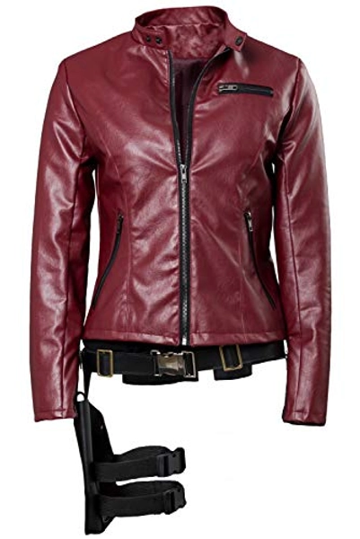 Womens Claire Redfield Red Jacket Made in Heaven Cosplay Costume Adult Hoodie Jacket Sweatshirts