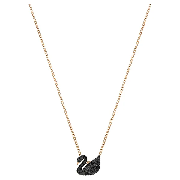 Swarovski Kollektion Iconic Swan Halsketten - Roségold-Legierungsschicht/Schwarz
