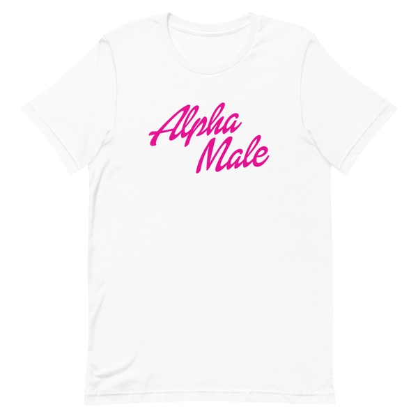 Alpha Male (Barbie Font) Unisex t-shirt | White / M