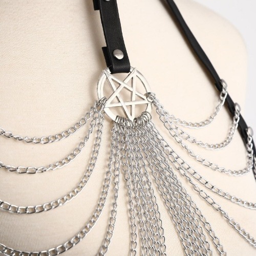 Black Chain Body and Waist Harness (Sold Separately) - 'Awakening' - Top