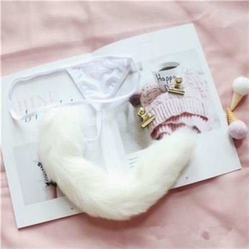 Tail Thongs - White Fox