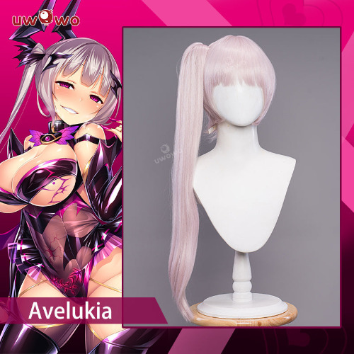 Uwowo Cat Pink Eviltia Avelukia Wig Anime Figure Model Cosplay Eviltia Wig Light Pink Long Hair