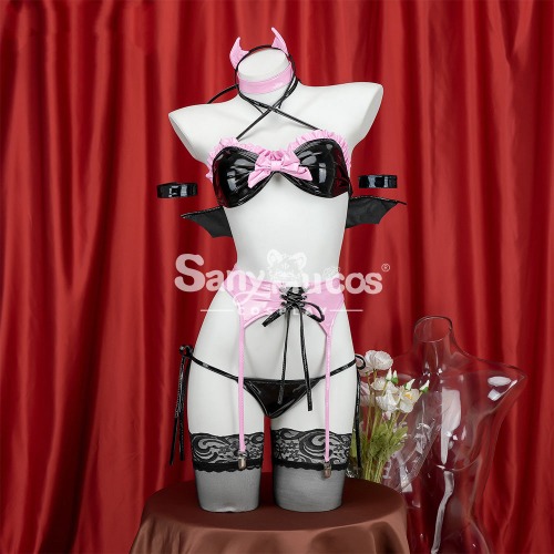 【In Stock】Sexy Cosplay Patent Leather Devil Lingerie Costume