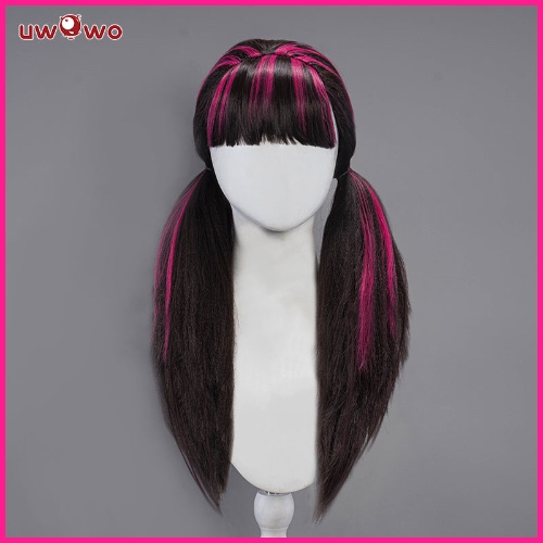【In Stock】Uwowo Cosplay Wig Draculaura Wig Black and Pink Long Hair
