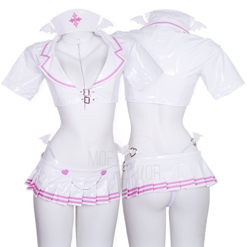 Throne | Jellyfrog7 | Latex Succubus Nurse - White / Bottom / XS/S